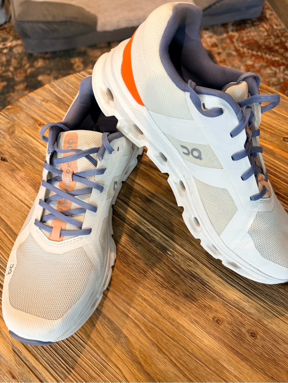 On Running Women's Sneakers in Gray with Blue & Peach Details